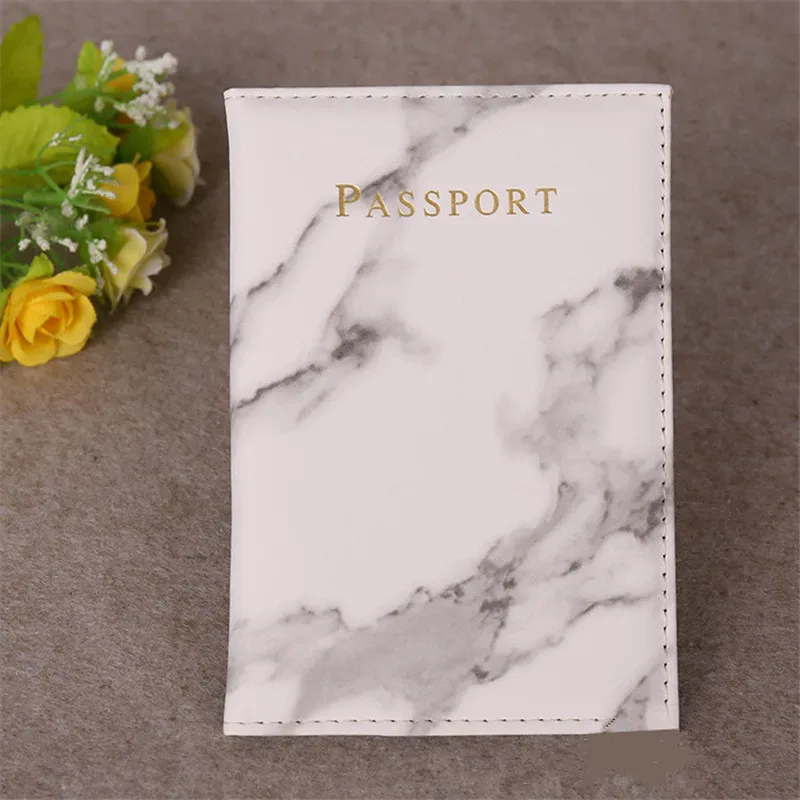 couverture de passeport en cuir pu pour hommes et femmes, style marbre, porte-carte d'identité de voyage, porte-passeport pour carte de crédit, portefeuille en poudre, sacs à main, mode