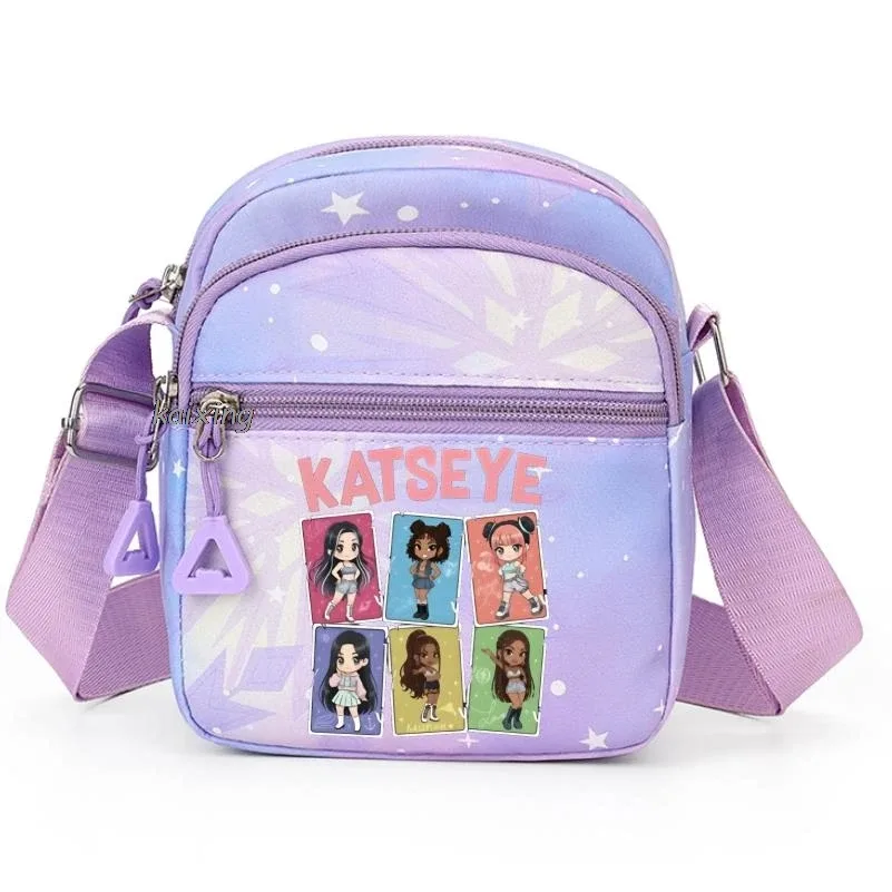 nouveau sac à bandoulière katseye à imprimé amusant pour hommes et femmes, pochette à bandoulière imprimée, grande capacité, pochette de rangement élégante, meilleurs cadeaux