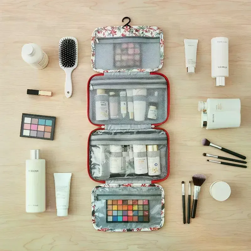 trousse de toilette suspendue pliable grande capacité pour hommes et femmes – kit de voyage polyvalent pour la maison, l'extérieur et les affaires
