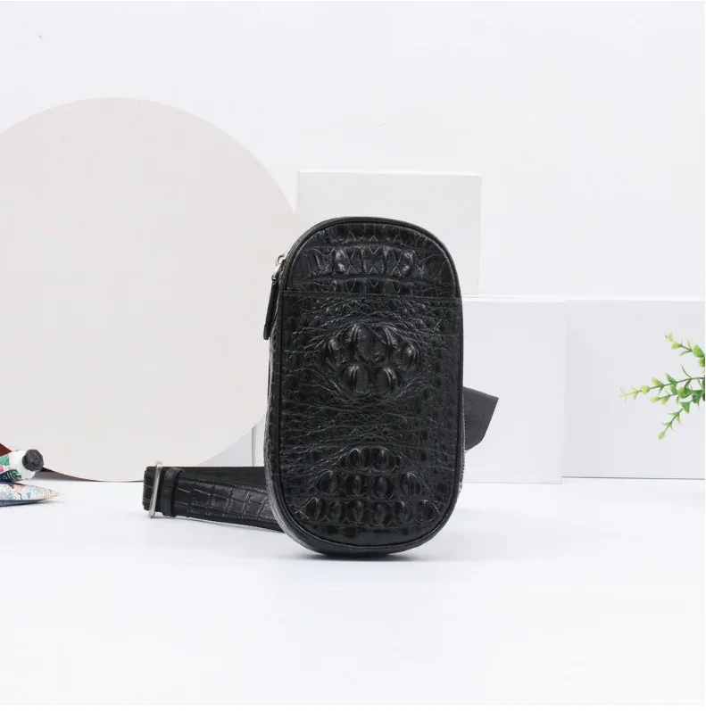 2025 hommes véritable/réel 100% peau de crocodile hommes sac à bandoulière petite taille taille ou épaule mode hommes sac doublure de vache