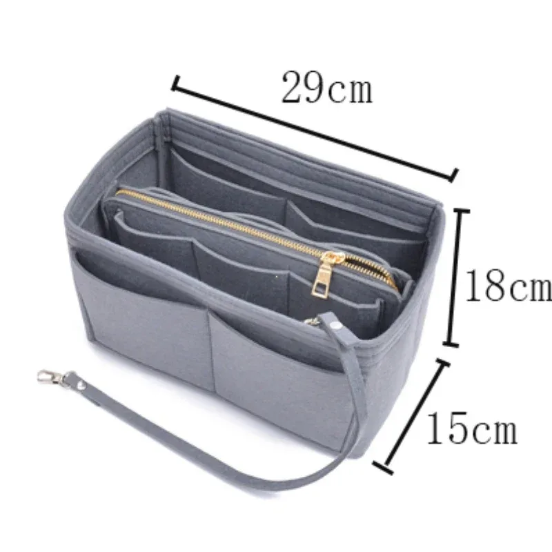 sac de rangement de maquillage multifonctionnel de grande capacité, doublure en tissu feutré, insertion de voyage, sac portable dans le sac, organisateur de cosmétiques