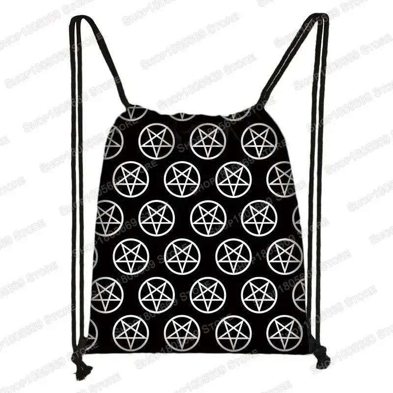 sac à dos gothique imprimé vampire bat ghost, sacs à cordon, sacs à bandoulière pour femmes et hommes, porte-chaussures de voyage