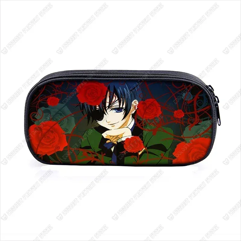 trousse à cosmétiques anime black butler, sac à crayons, sacs de papeterie pour garçons et filles, porte-crayons pour enfants, fournitures scolaires
