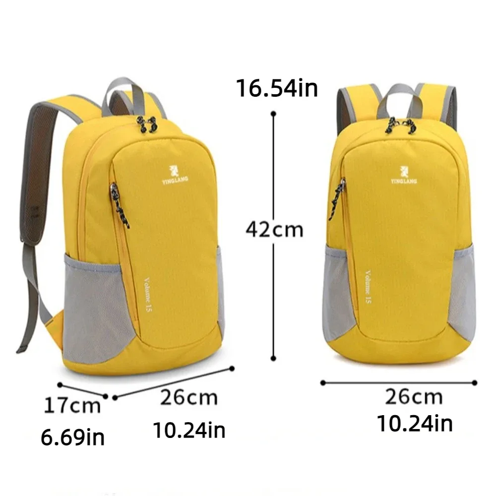 sac de camping en nylon 15l, grande capacité, ultraléger, sac à dos de sport, sac à dos de randonnée décontracté et portable pour l'extérieur