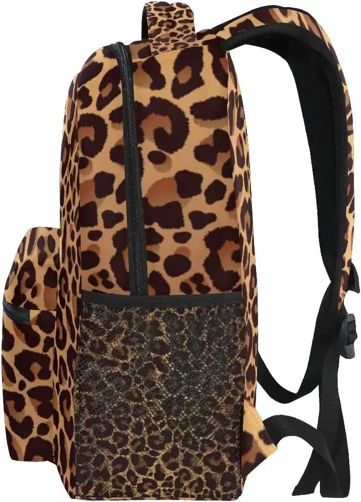 sac à dos imprimé léopard animal, sac à bandoulière pour livre d'école, sac à dos de voyage pour garçons, filles, hommes et femmes