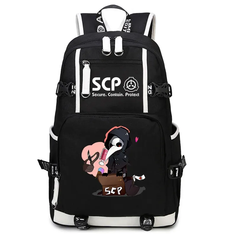 scp-sac à dos avec usb pour étudiants, cartable de voyage