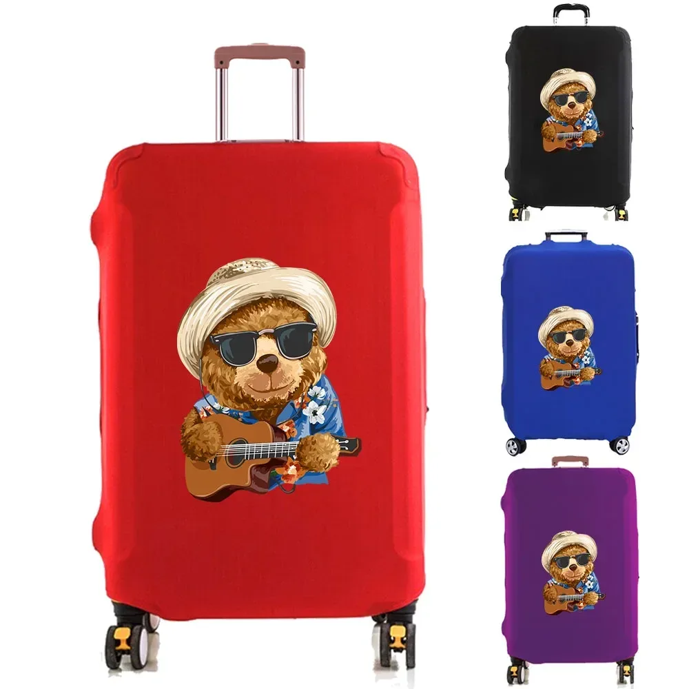 Housse de protection pour bagages en tissu extensible, ours mignon, housse anti-poussière adaptée à une valise de 18 à 32 pouces, organisateur de voyage