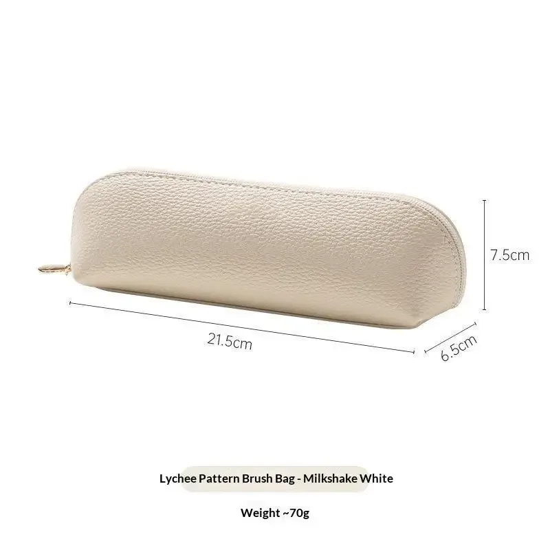 pochette à crayons en cuir pu, fermeture éclair en métal imperméable, organisateur de papeterie léger et durable pour l'école, le bureau, les voyages d'affaires
