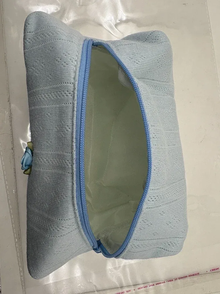 ins – trousse de maquillage à la mode, 1 pièce, élégante, simple, douce, florale, rouge à lèvres, portable, grande capacité, sac de rangement pour câbles d'écouteurs