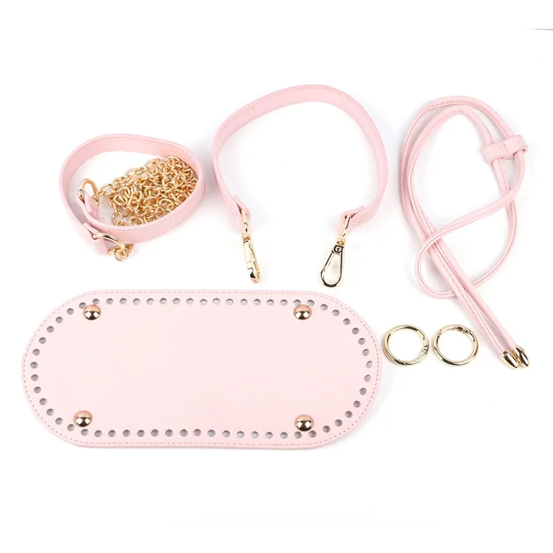 1 ensemble de sacs à main faits à la main en cuir pu avec fond de sac, accessoires de quincaillerie et bandoulière pour sac à main, pour sac à dos diy pour femme