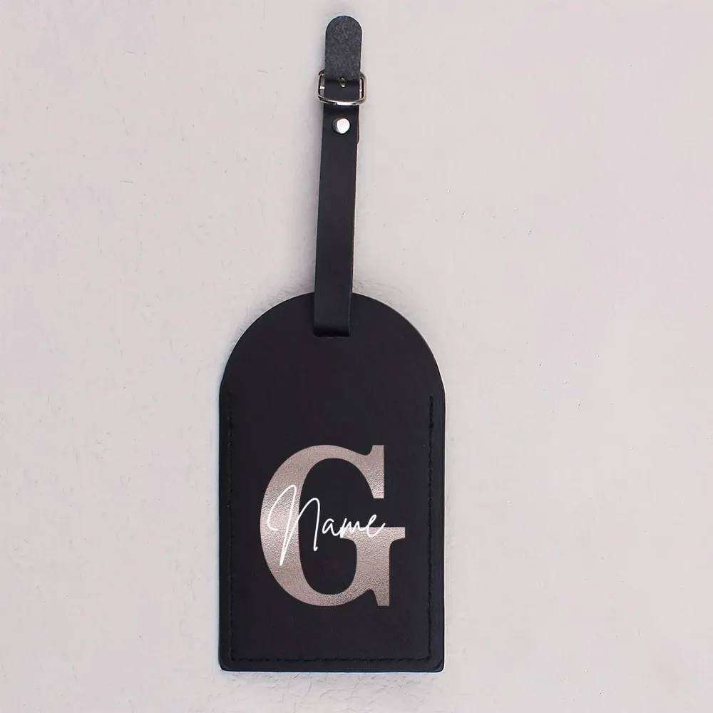 étiquette de bagage monogramme personnalisée en cuir pu pour valise, étiquettes de sac à main, sac de voyage, étiquette de valise, meilleur cadeau