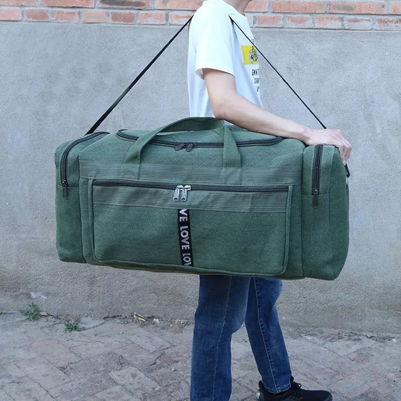 grand sac polochon de voyage en toile imperméable pour hommes, sacs de rangement de bagages à bandoulière, entraînement en plein air, fitness, sport, xa927d