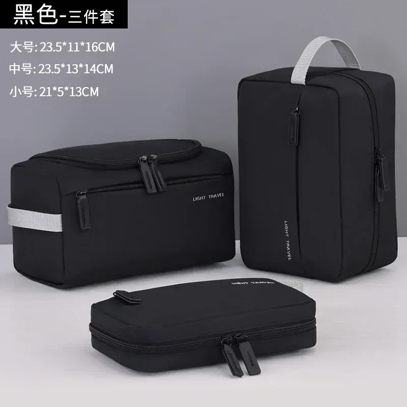 nouvelle trousse de toilette portable, ensemble de 3 pièces, essentiel pour les voyages, trousse de maquillage multifonctionnelle pour hommes, organisateur de cosmétiques, sac de rangement étanche