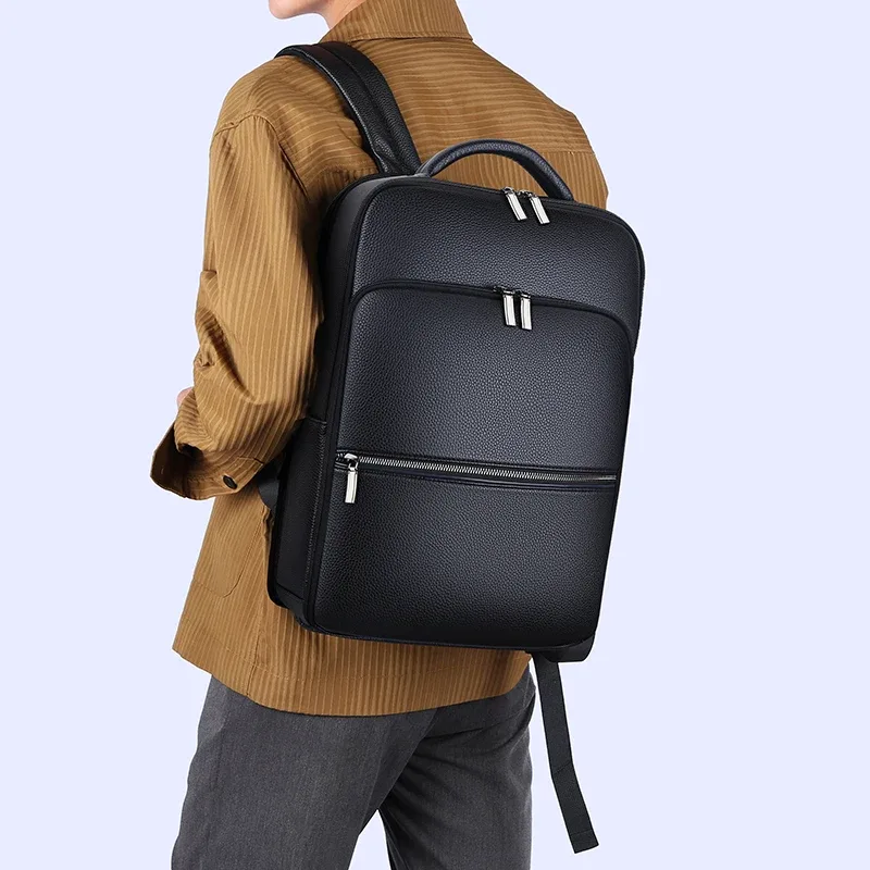 Sac à dos d'affaires résistant à l'usure pour hommes, sac d'ordinateur avec chargeur USB de 15.6 pouces, sac à dos de banlieue Simple de grande capacité