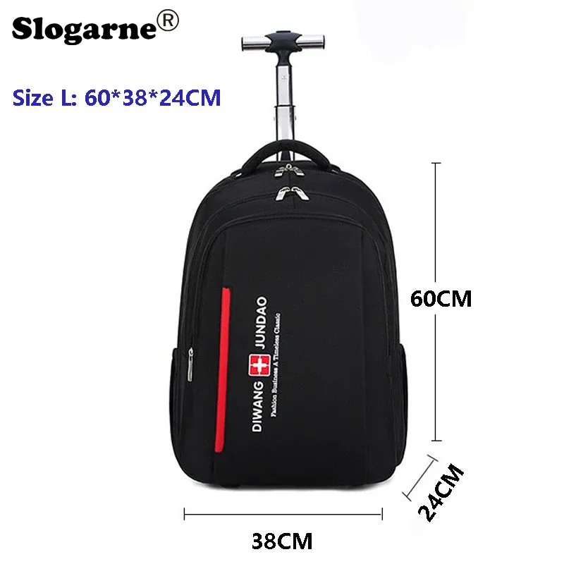 sac à dos à roulettes multifonctionnel pour hommes, sacs de voyage d'affaires, grande capacité, valise étanche, sac de voyage pour ordinateur portable, cartable à 2 roues