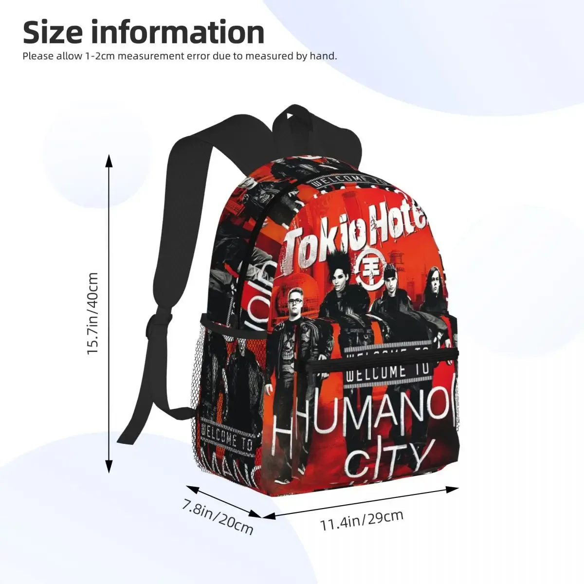 tokio hôtel étudiant sac à dos sac d'école randonnée voyage sac à dos pour hommes femmes mode bookbag sacs à bandoulière
