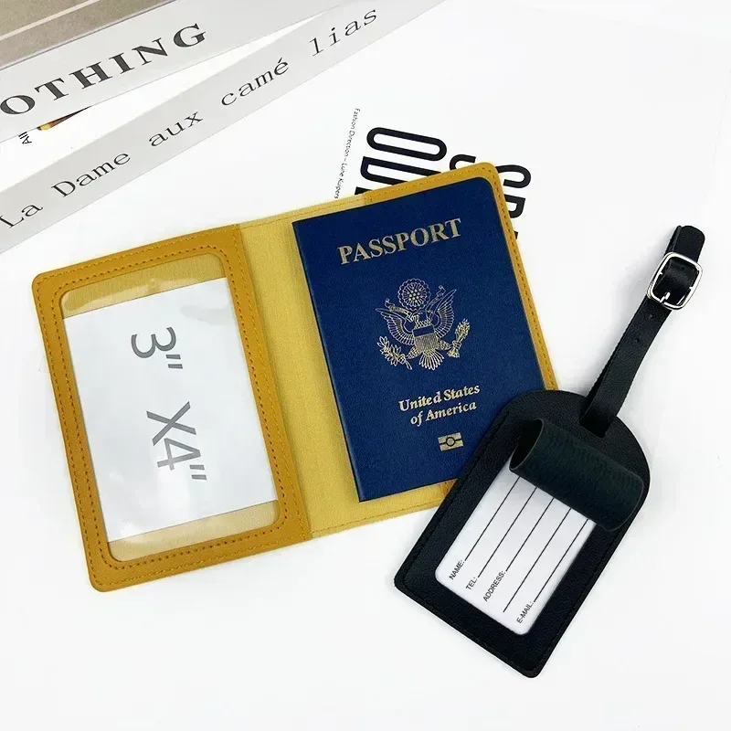 étui porte-passeport en cuir pu, accessoires de voyage, étiquettes de bagages, porte-billet d'affaires, couverture de passeport pour femmes et filles