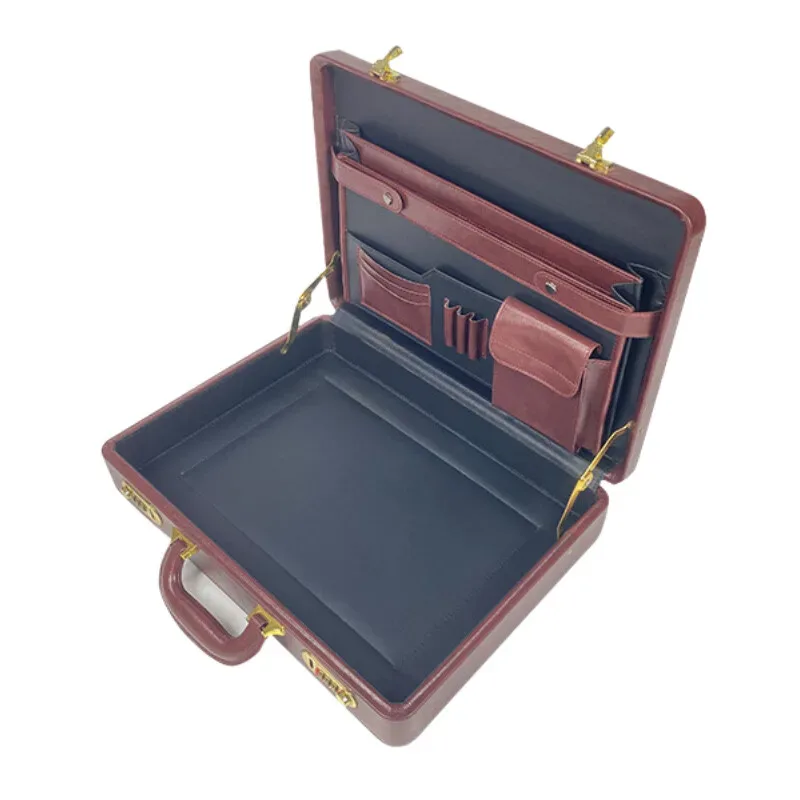 mallette d'affaires vintage pour hommes avec verrouillage par mot de passe – boîte de rangement de documents rétro en aluminium pour fichiers, billets et espèces