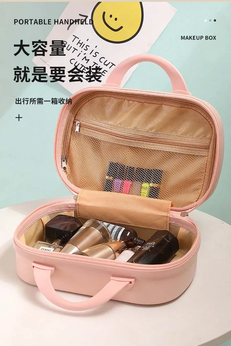 bagage à main contrasté de couleur, petite trousse de maquillage pour femmes, pratique, étui de mot de passe de voyage de 14 pouces, mini sac de rangement léger
