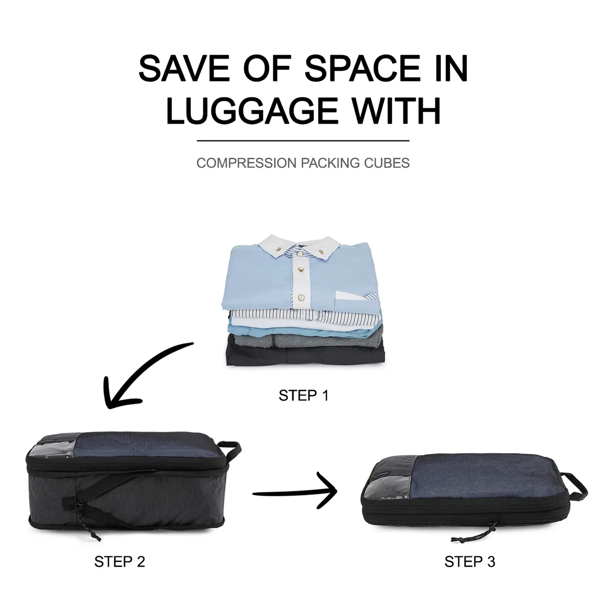 Cubes d'emballage de compression pour hommes et femmes, organisateurs de bagages extensibles, bagages de voyage, bagages à main, 2-6 pièces