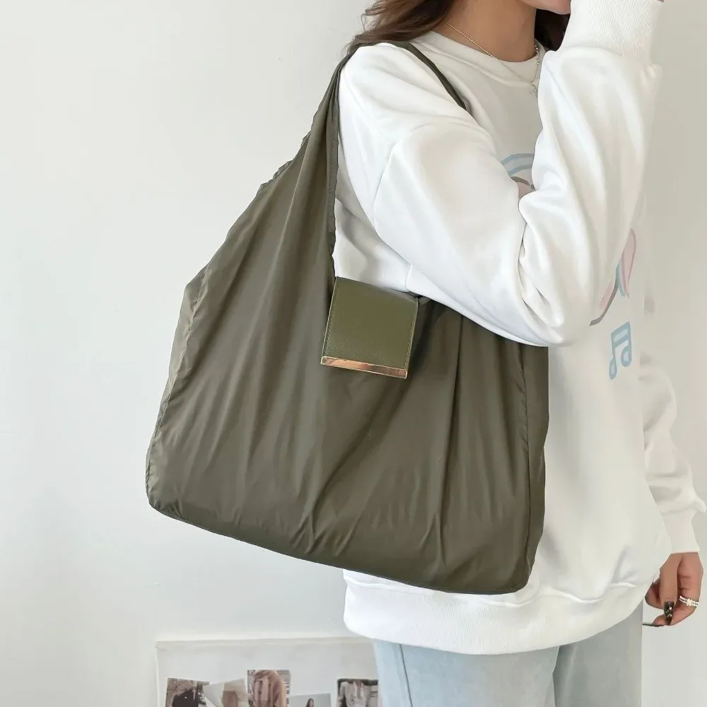 mini sac fourre-tout porte-clés réutilisable, léger, grande capacité, pliable, sac de courses, porte-clés, sac réutilisable extensible écologique
