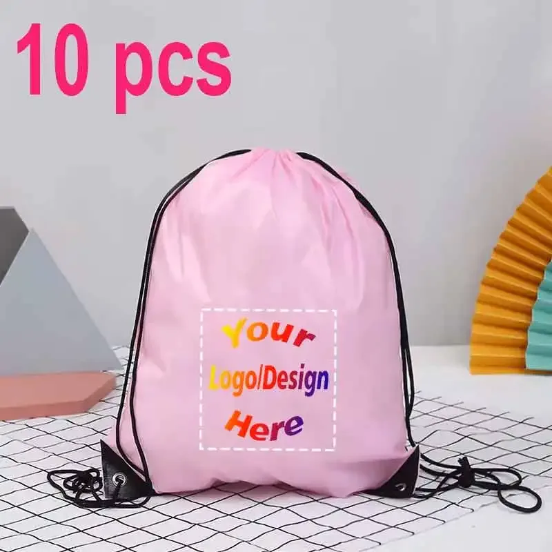 10 sacs à dos personnalisés avec cordon de serrage, imperméables, pour la gym, le sport, le football, sacs promotionnels décontractés pour l'extérieur, impression de logo