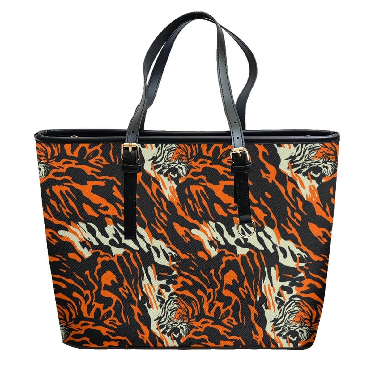 sac à bandoulière en cuir pvc oxford imprimé léopard doré, fourre-tout de voyage léger à fermeture éclair, sac à main de week-end de travail convertible quotidien
