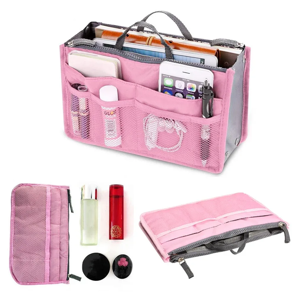 organisateur de sac de rangement pliant sacs à main grand liner maquillage sac de voyage sac à main de mode fourre-tout sac cosmétique salle de bain