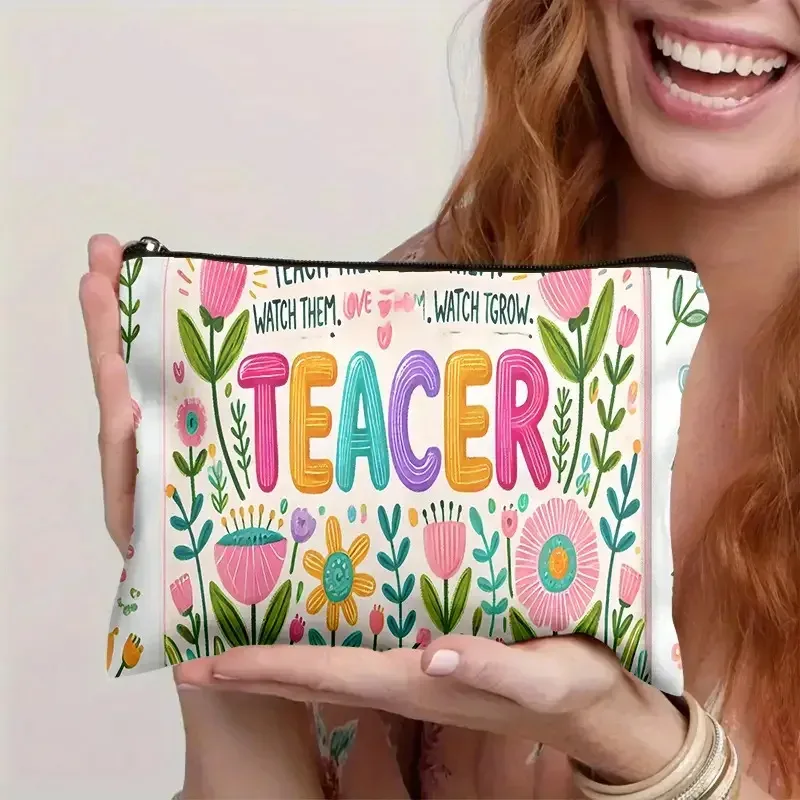 nouvelle trousse de rangement pour fleurs d'automne, sac à fermeture éclair, trousse de maquillage en lin, trousse de beauté, pochette de maquillage, étui à maquillage
