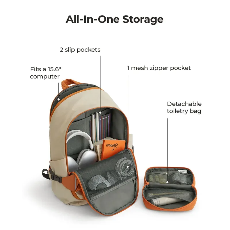 sac à dos de voyage bagsmart avec petit sac, grand sac à dos imperméable pour ordinateur portable de 15,6 pouces, sac à dos de week-end pour femme, sac à dos de cabine