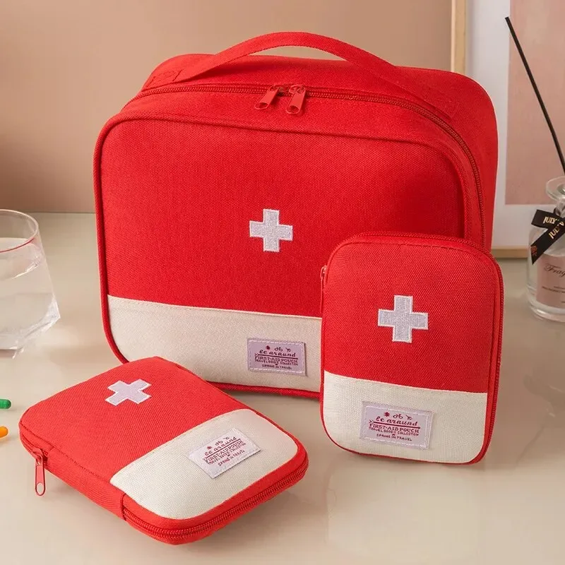 sac de rangement médical portable 3 pièces/ensemble, kit de premiers secours d'urgence pour camping, organisateur, étui à pilules de voyage en plein air à domicile