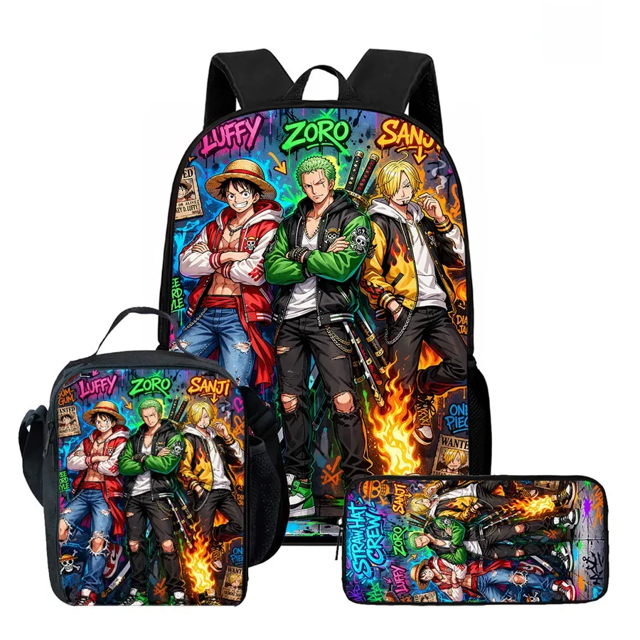 ensemble de sac à dos scolaire 3 pièces 15 pouces avec sac à lunch et trousse à crayons, durable, léger, unisexe, pour garçons et filles de 6 à 10 ans