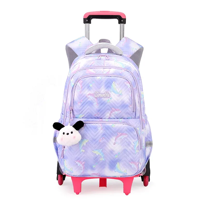 sac à dos scolaire à roulettes pour enfants, sacs d'écoliers pour filles, sac à roulettes mignon, cartable à roulettes pour enfants