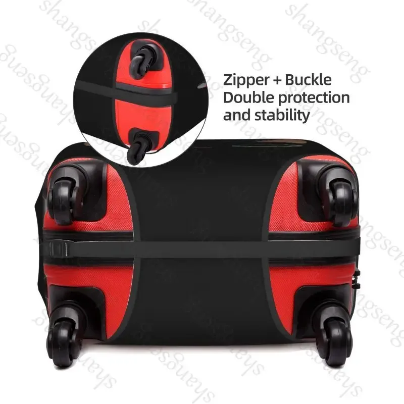 housse de protection élastique épaisse pour bagages, chat noir de dessin animé mignon, combinaison à fermeture éclair pour sac de 18 à 32 pouces, housse de chariot pour valise de voyage