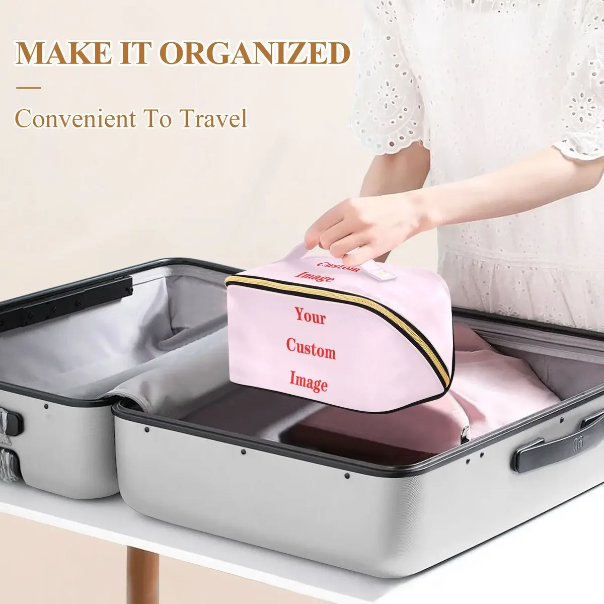 trousse de toilette en losange pour femmes, sac à cosmétiques, organisateur de voyage, maquillage personnalisé, grande capacité, valises de maquillage, nouvelle collection