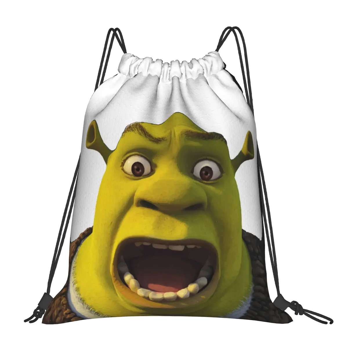 sac à dos à cordon shreks memes, sac de sport résistant à l'eau, sac à cordon avec visage drôle d'anime pour le yoga, 36 cm (largeur) x 43 cm (hauteur)