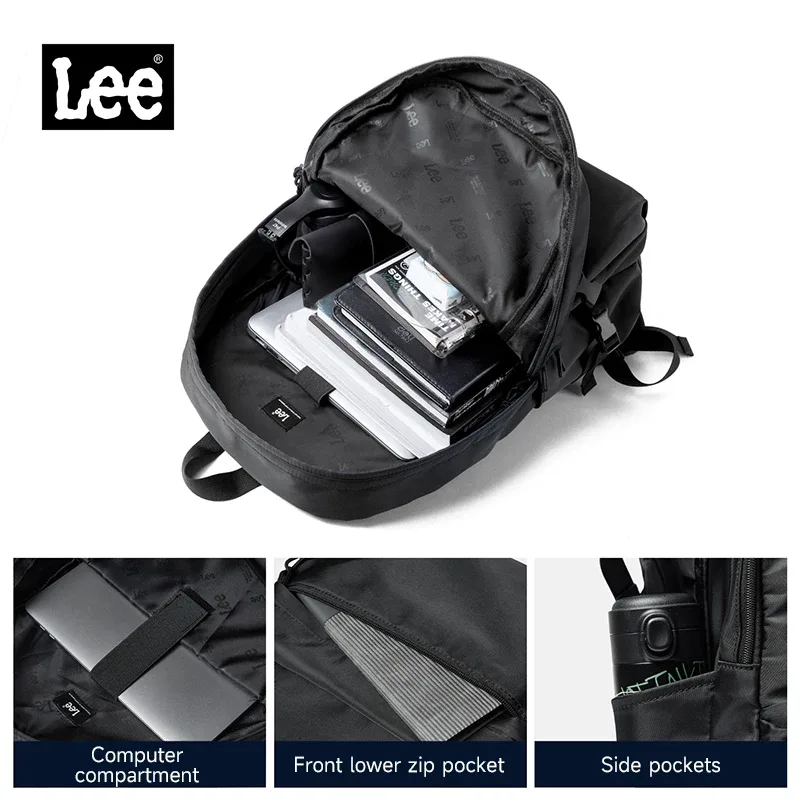 lee grande capacité voyage 15.6 pouces sac à dos pour ordinateur portable pour homme femmes imperméable décontracté en nylon adolescents collège sac d'école mâle