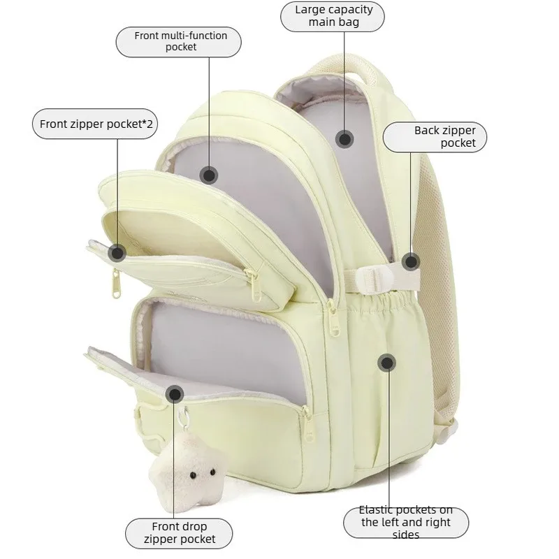 sac à dos scolaire mignon pour filles, sac à dos tendance pour l'école, sacs à dos légers de grande capacité pour adolescentes