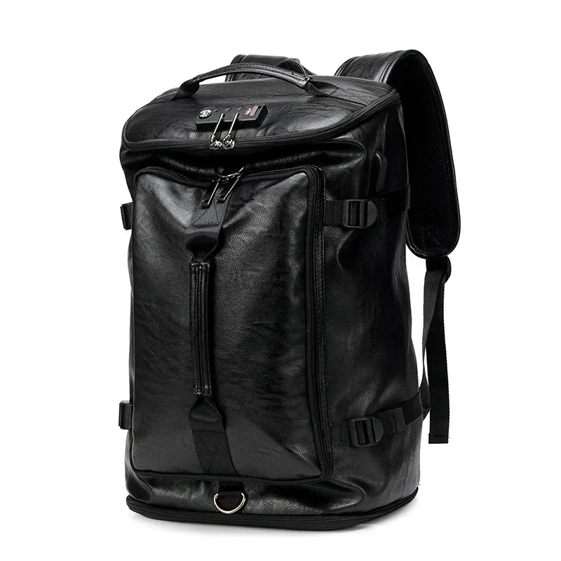 sac à dos de voyage rétro pour hommes, antivol, verrouillage par mot de passe, grande capacité, sac à dos pour ordinateur portable, sacs à bandoulière multifonctions