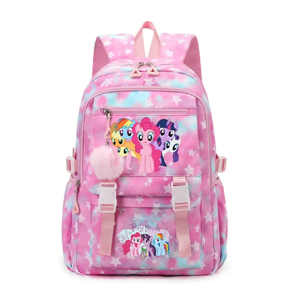 sac à dos d'étudiant imprimé my little pony, cartable de grande capacité pour adolescents, sac à dos de voyage pour ordinateur portable pour femmes