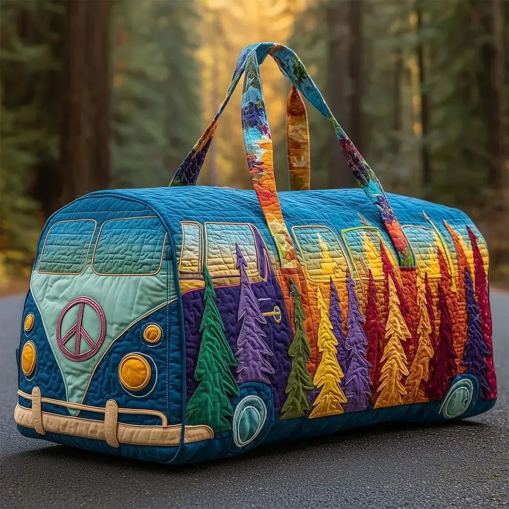 sac de voyage matelassé en coton, style hippie, design 3d, sac de sport, imprimé champignons, motif grenouille, sac de week-end, pour une nuitée