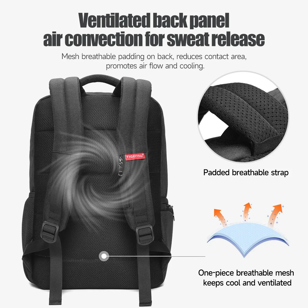 tigernu sacs de dégagement hommes sac à dos antivol usb charge 15.6 pochette d'ordinateur mochilas féminin mâle sac à dos cahier cartable