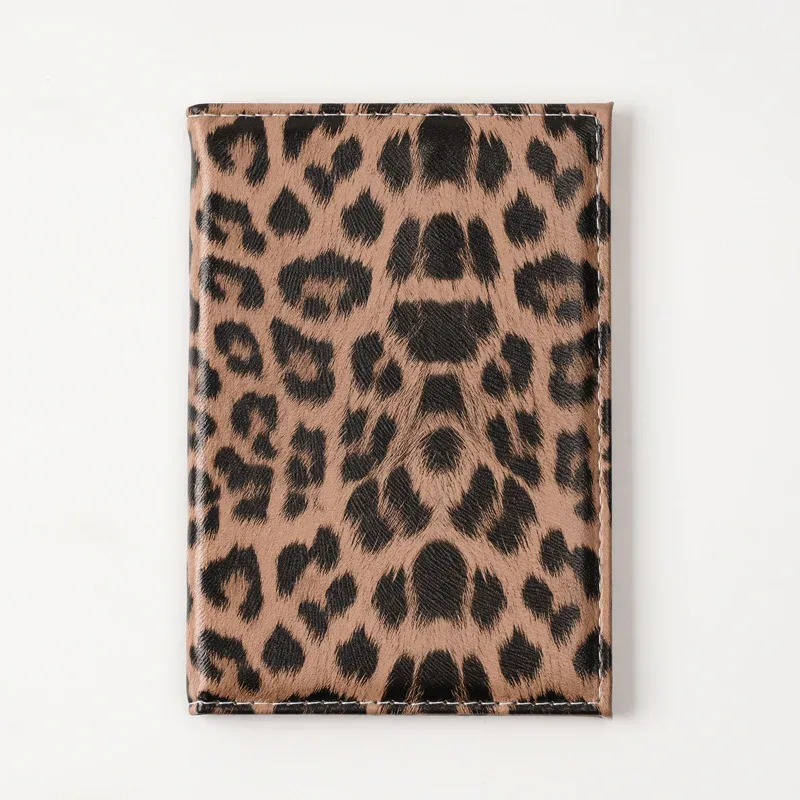 porte-passeport en cuir pu imprimé léopard, étui de protection pour passeport, étiquettes de bagages de voyage, accessoires de voyage pour femmes et hommes