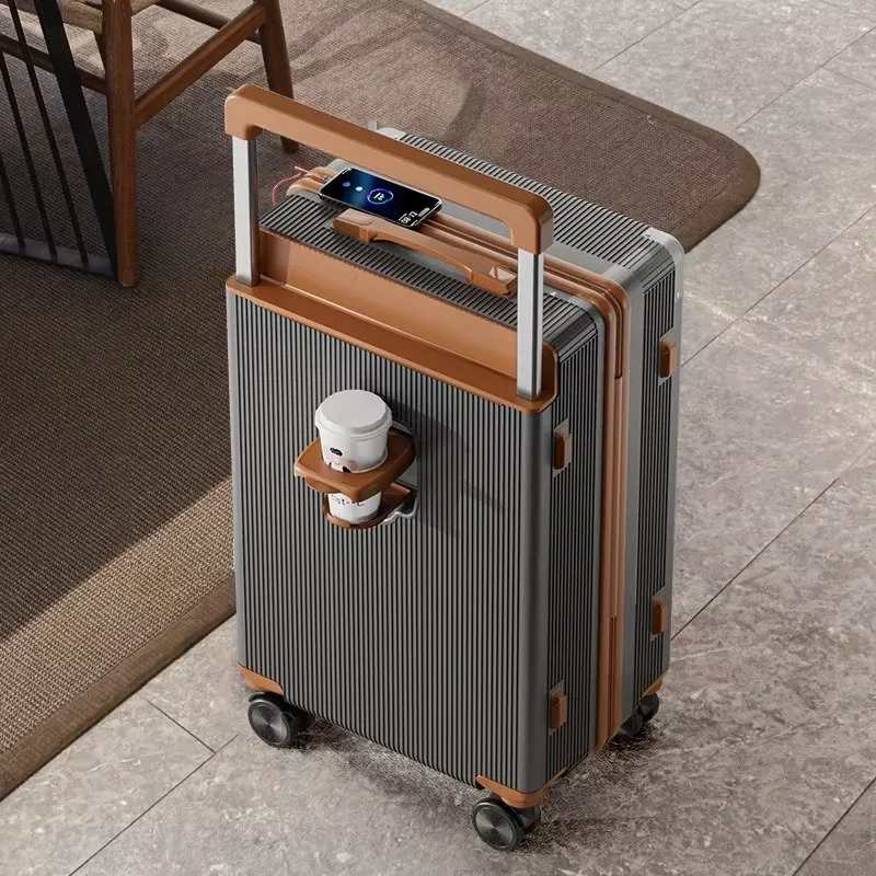2025 nouvelle valise de voyage de grande capacité de freinage antichoc à tige large 20 "sac de verrouillage de bagage vérifié