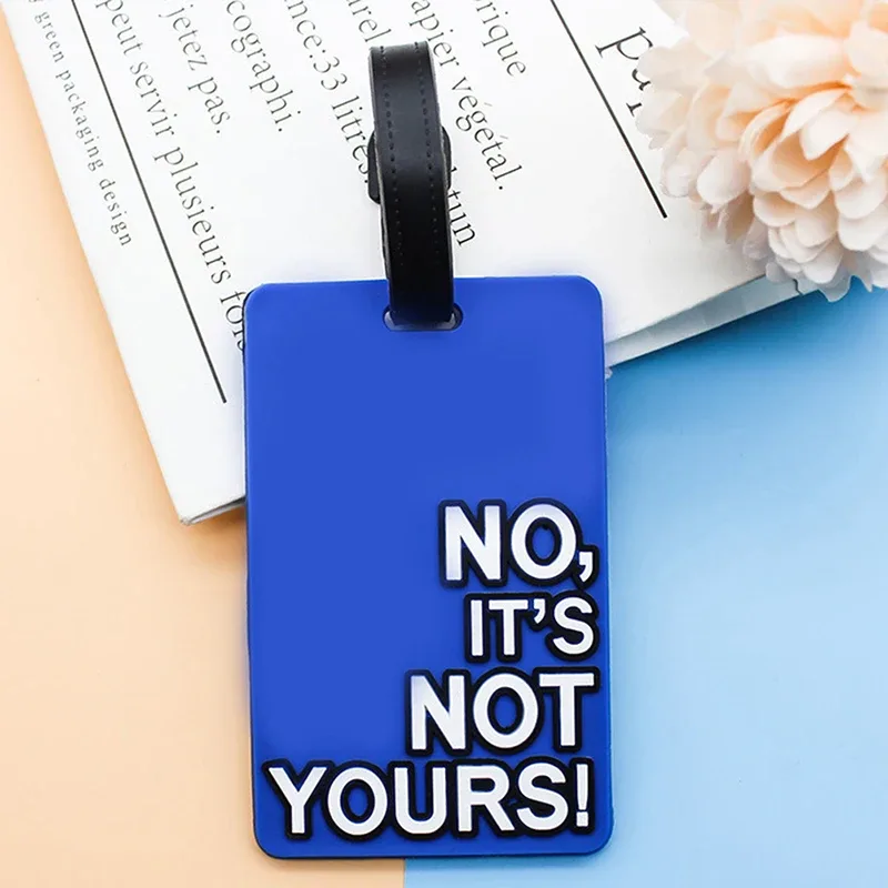 étiquettes de bagage en silicone, lettre créative, pas votre sac, accessoires de voyage, valise, style dessin animé, mode, portable, 2022