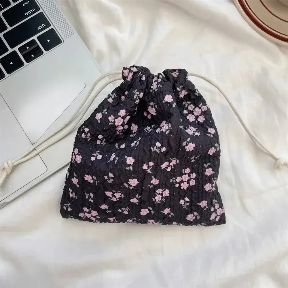 sac à cosmétiques de proximité de dessin animé pour femmes, pochette wstring, grands sacs d'évaluation de maquillage, poudres cosmétiques coréennes, trousse de beauté de toilette mignonne