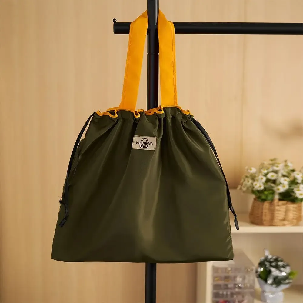 sac de courses à cordon de serrage, sac de rangement réutilisable pour supermarché, sac à bandoulière écologique pour voyage, sac fourre-tout de poche