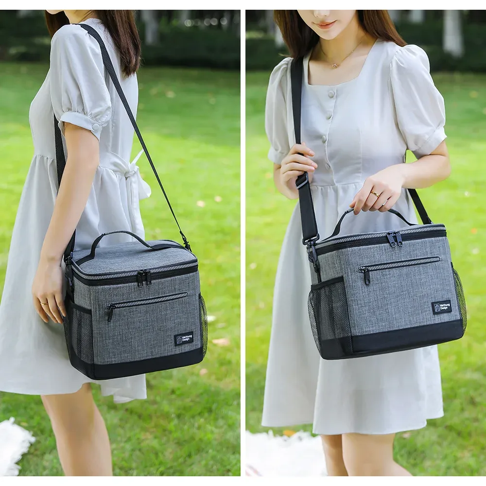 sac d'isolation thermique de grande capacité, sac de rangement de fruits bento pour les déplacements au bureau en plein air, sac isotherme thermique pour boissons et boissons