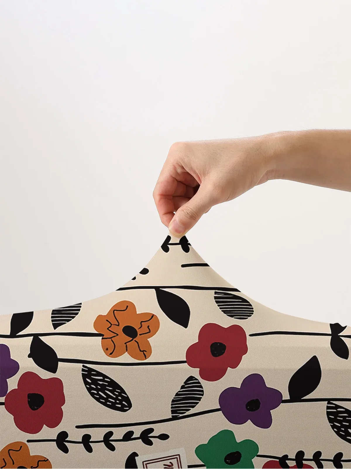 housse de bagage à imprimé floral dessiné à la main couleur morandi, adaptée aux bagages de 18 à 32 pouces, gant de protection pour poignée de bagage, accessoires de voyage
