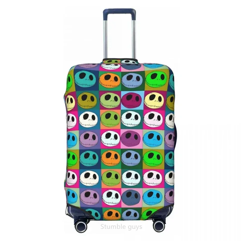 housse de valise élastique universelle, imprimé jacks movie skellingtons, pour bagages de 18 à 32 pouces, accessoire de voyage lavable et essentiel